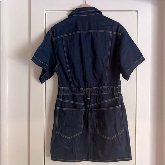NWT. Frame Oversized Button Detail Denim Mini Jean denim Dress - Large - Picture 6 of 11